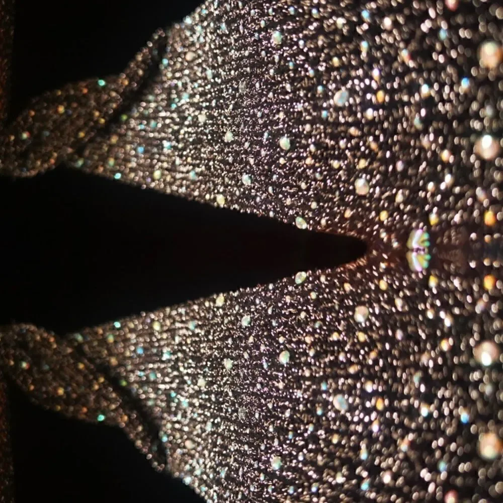 Diamond shimmering multicolored rhinestones pantyhose stocking tights